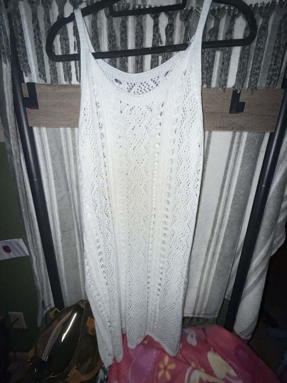 Unbranded Crochet Swimsuit Cover Up Dress Size 1X White Sleeveless